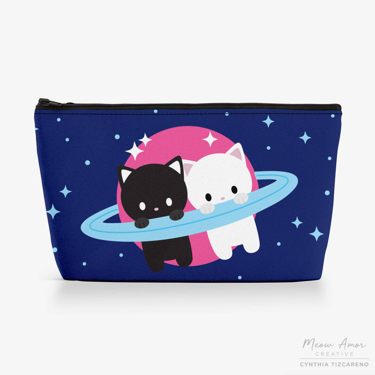 Cats on Saturn Canvas Zipper Bag