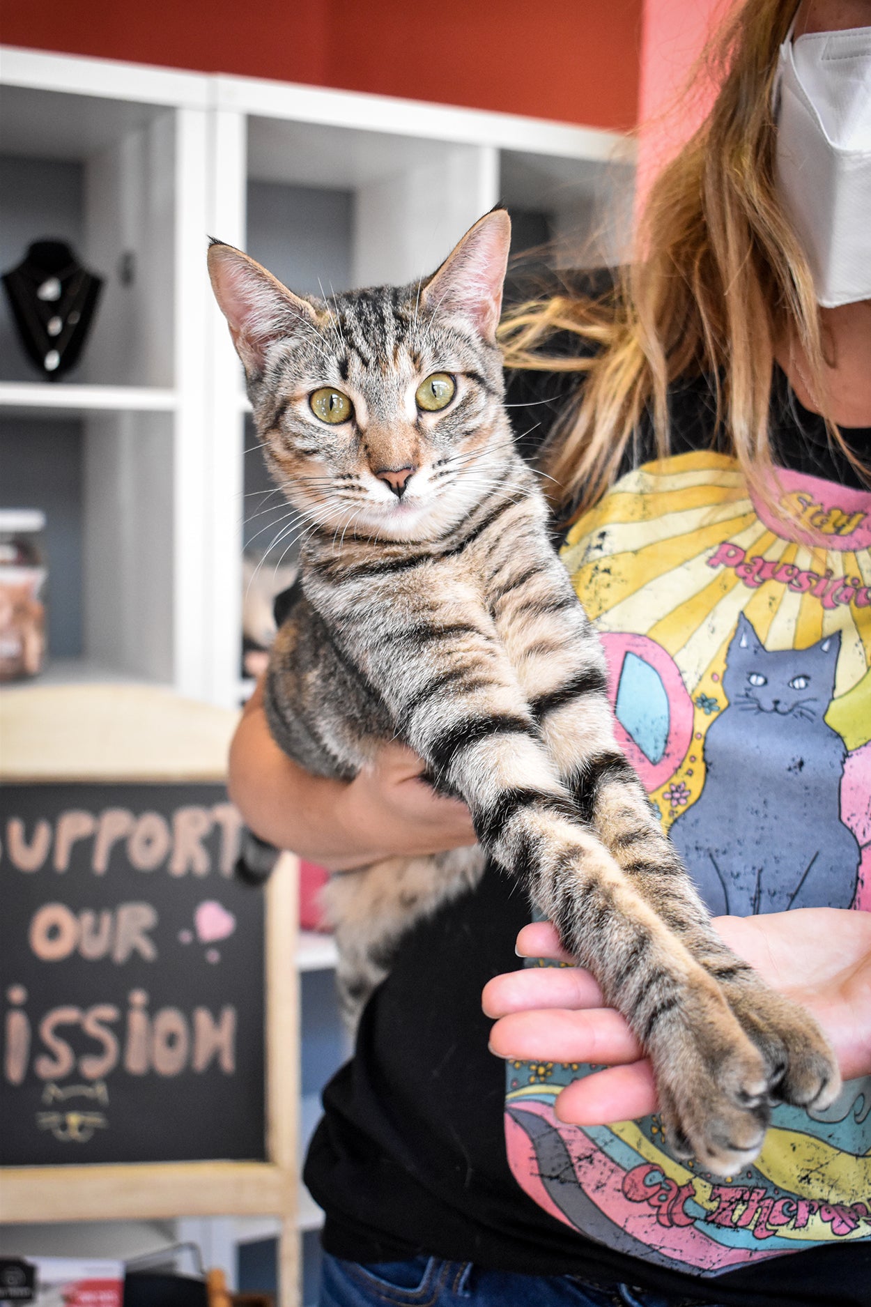 Stay Pawsitive Psychedelic Hand Drawing Super Soft Tee