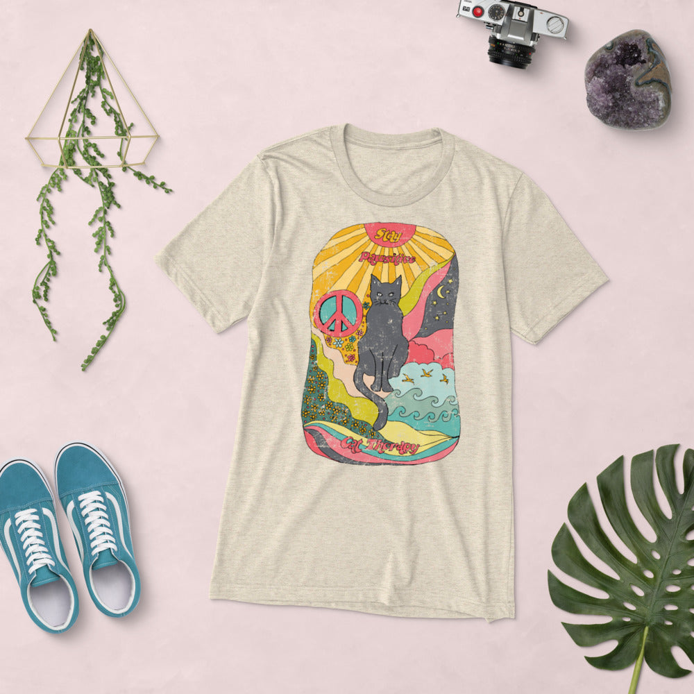 Stay Pawsitive Psychedelic Hand Drawing Super Soft Tee