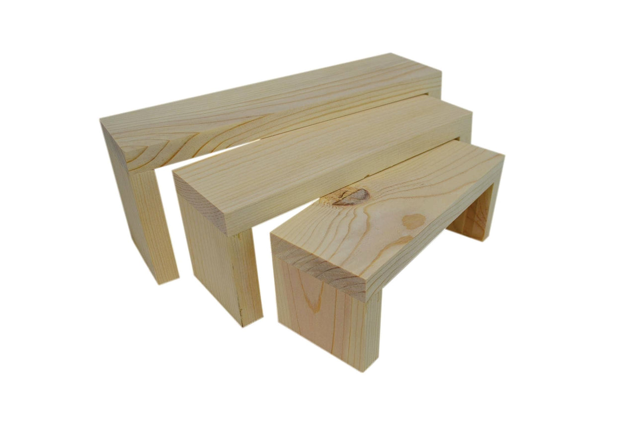 3-Tier Wooden Display Risers (One Set)