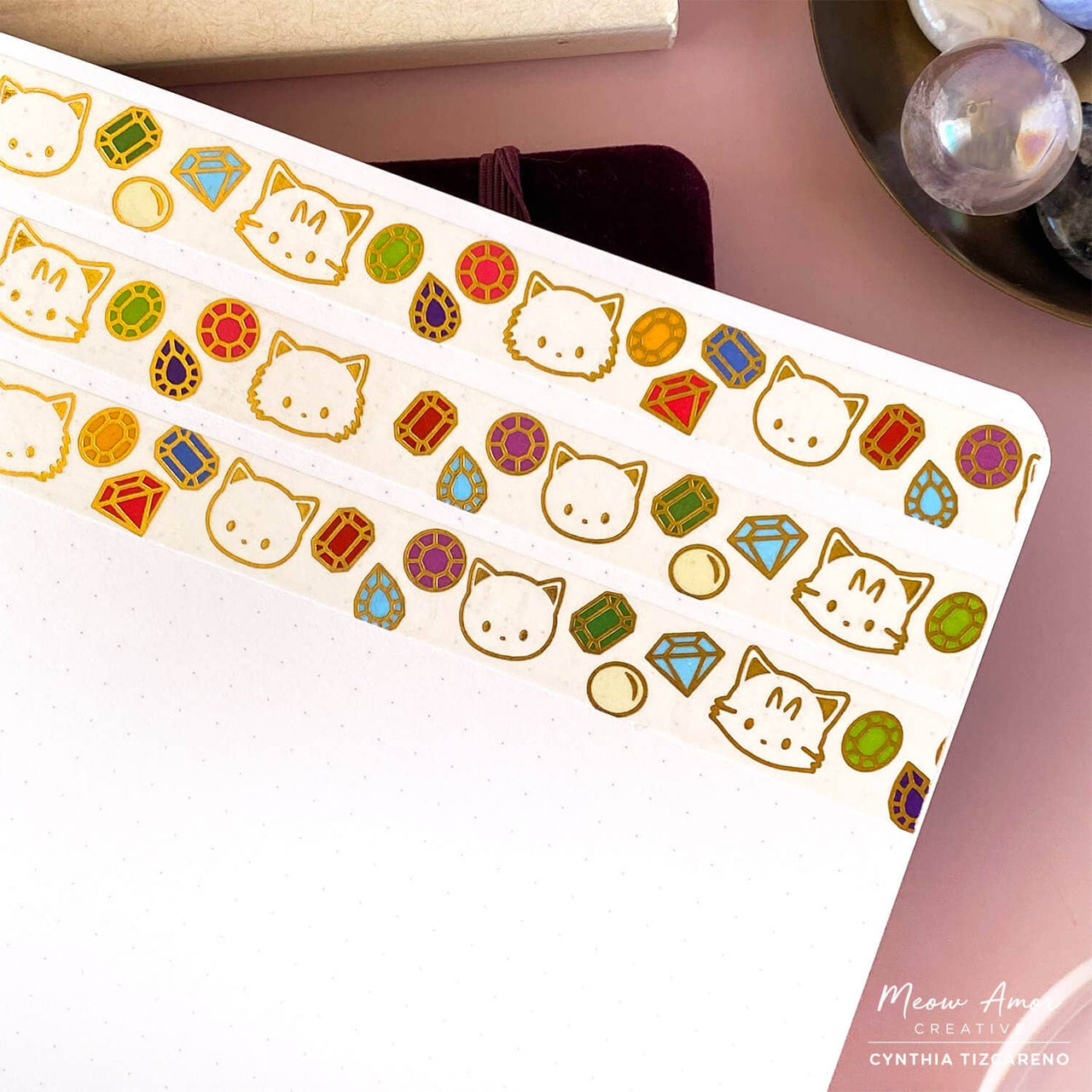 Jewel Cat Gold Foil Washi Tape