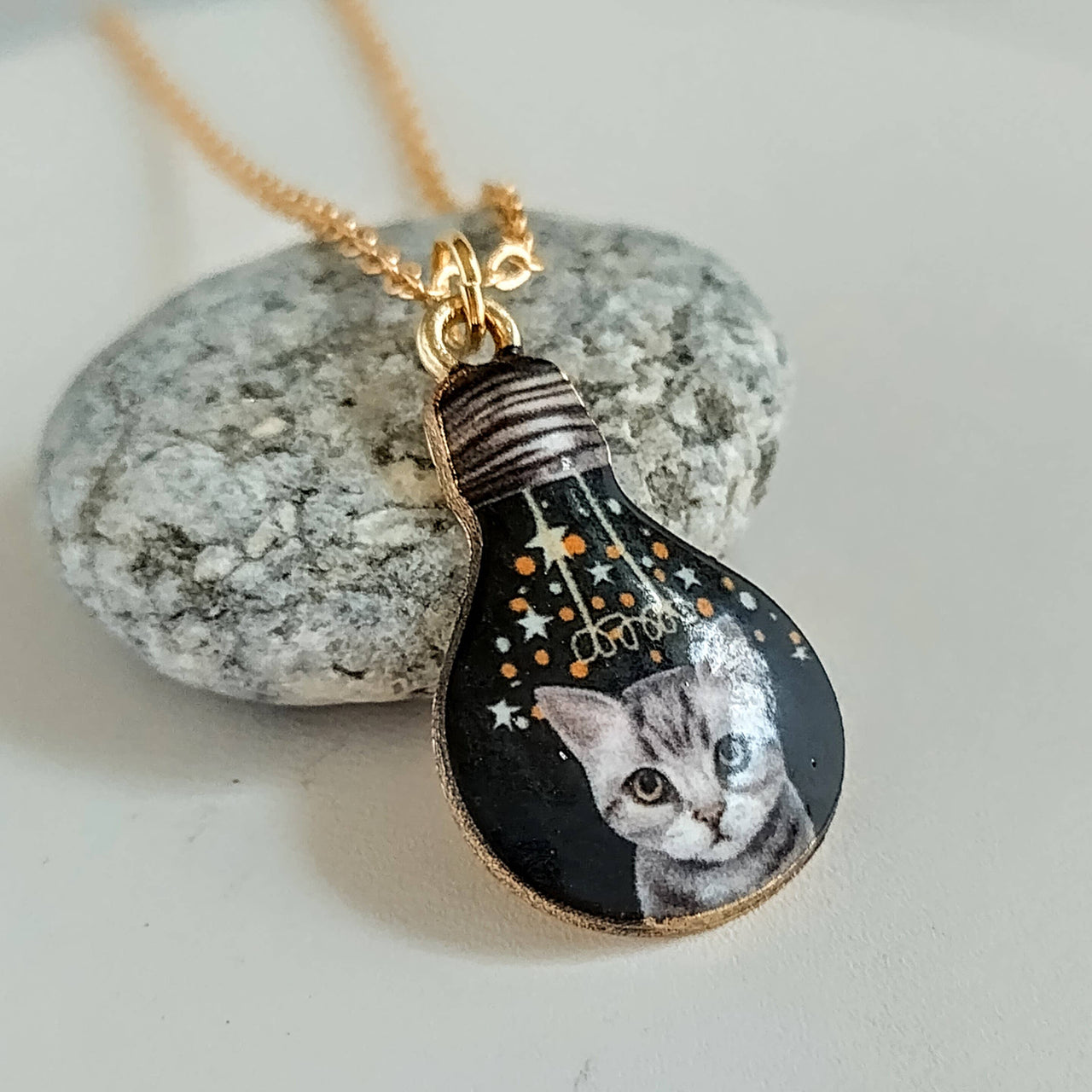 Cute Cat Necklace, Gold Cat Necklace