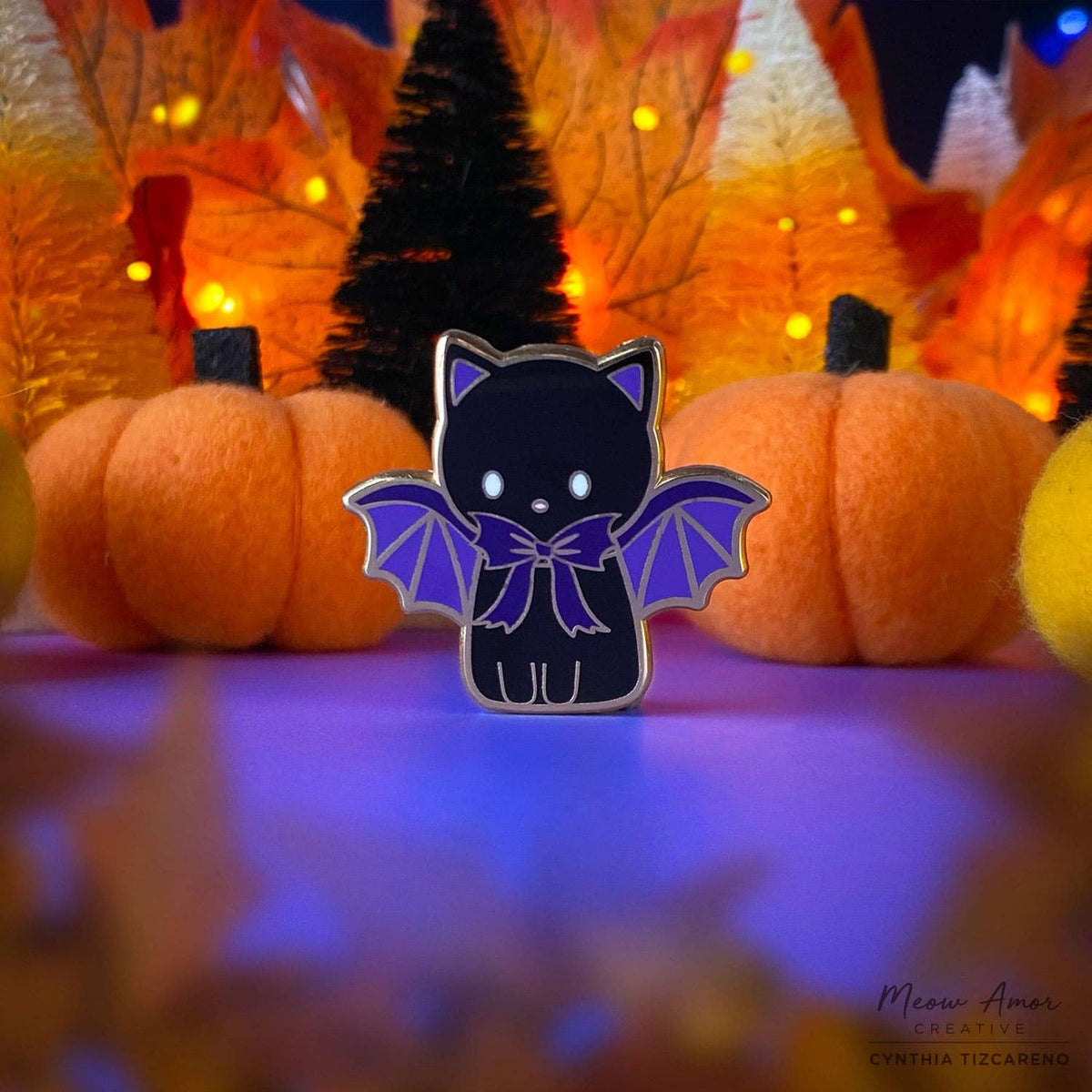 Bat Cat Enamel Pin
