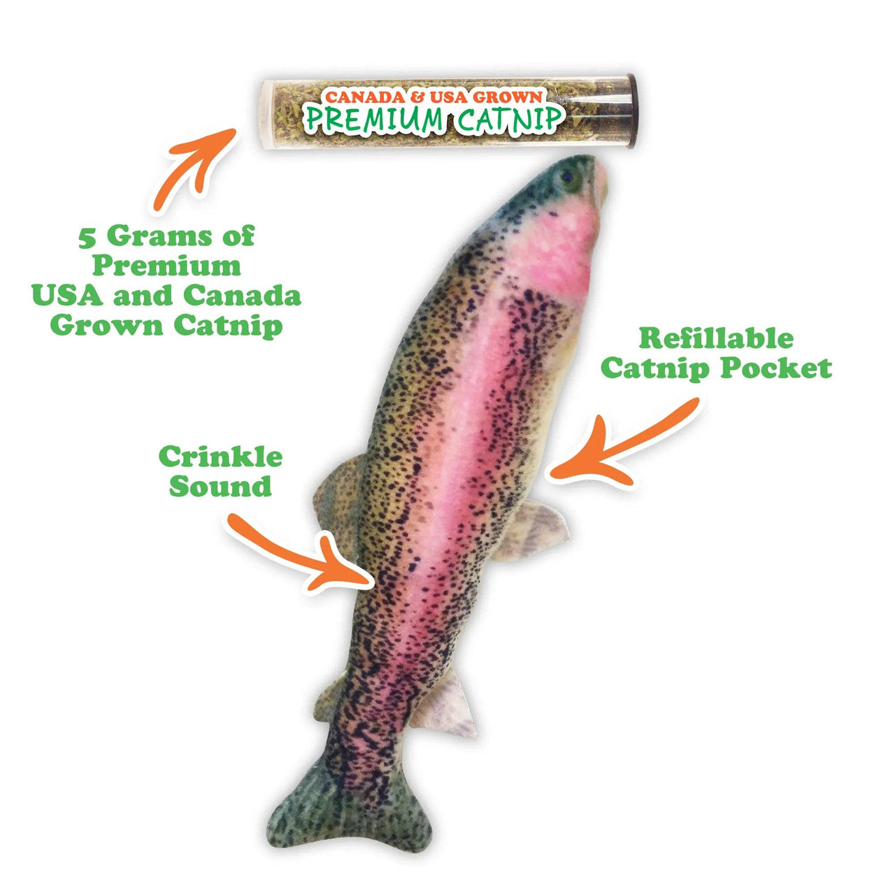 Meowijuana® Get Smoked Rainbow Trout Refillable Cat Toy