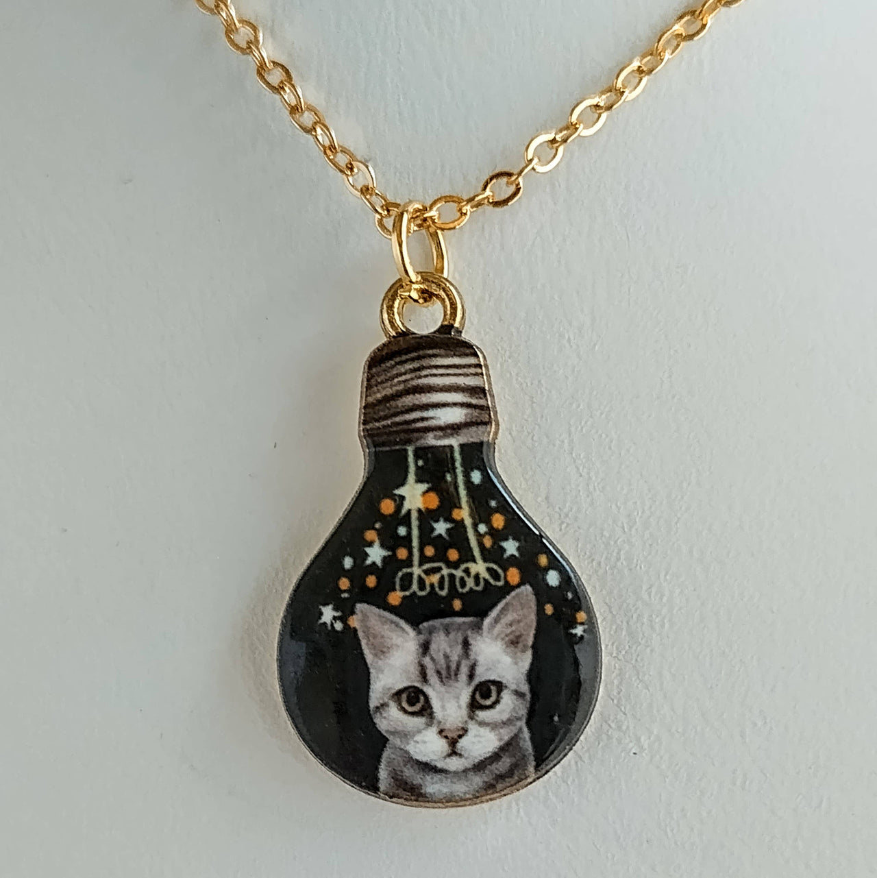 Cute Cat Necklace, Gold Cat Necklace
