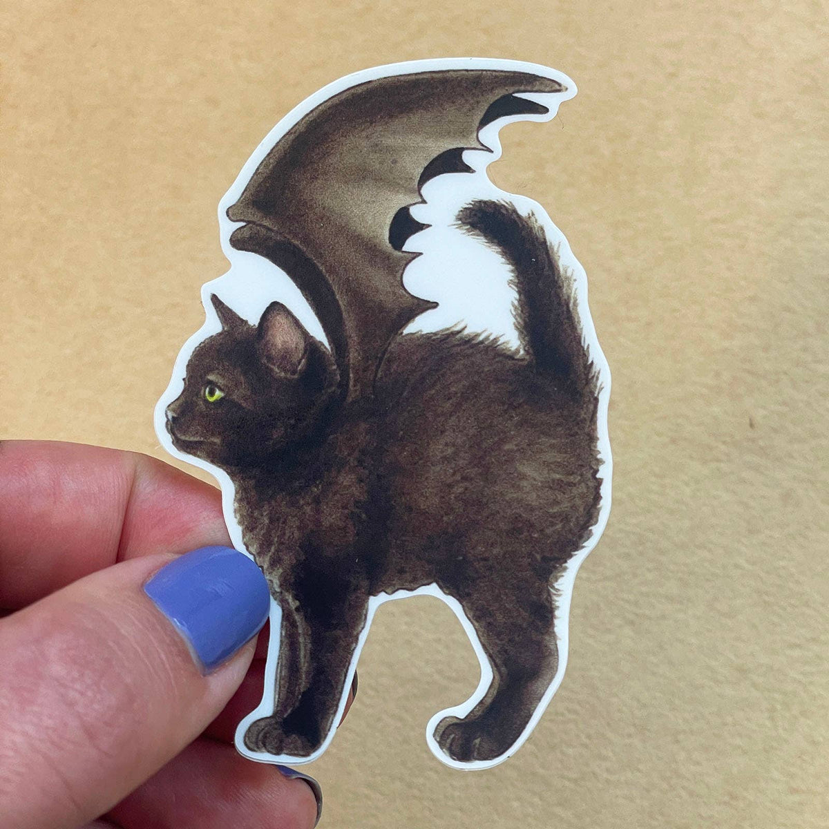 Wings Up Bat Kitten Vinyl STICKER  