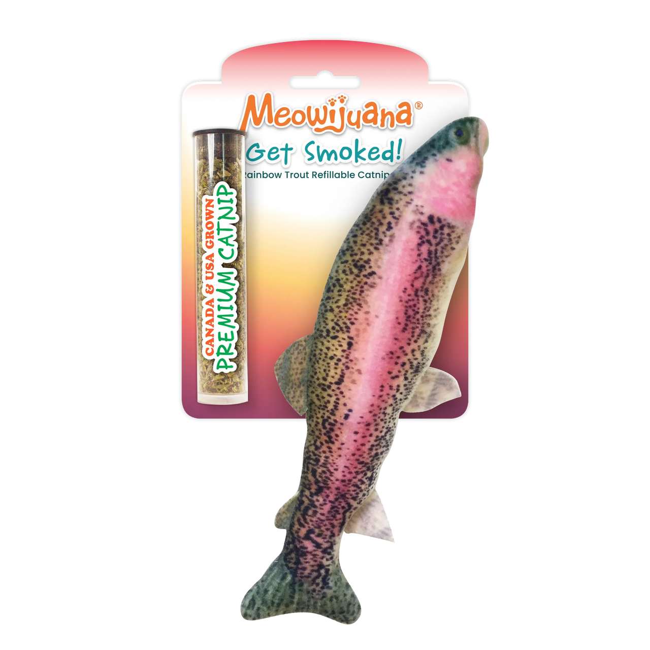 Meowijuana® Get Smoked Rainbow Trout Refillable Cat Toy