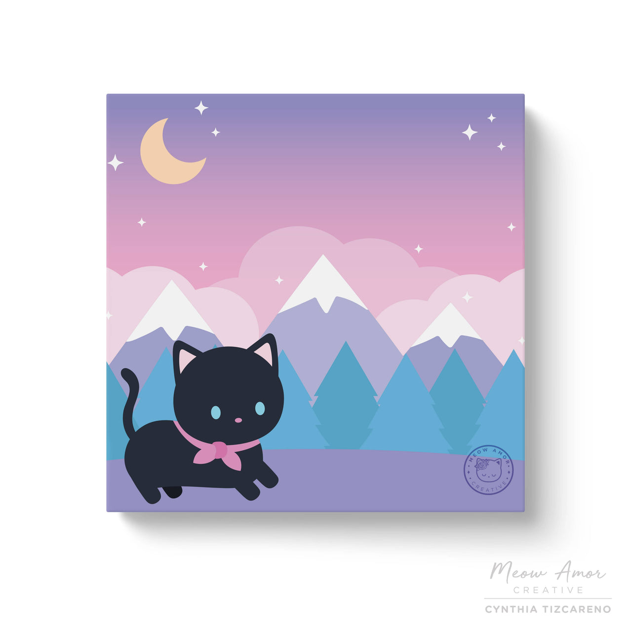 Meowtain Black Cat Sticky notes