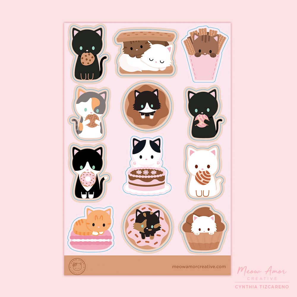 Sweet Cats Vinyl Sticker Sheet