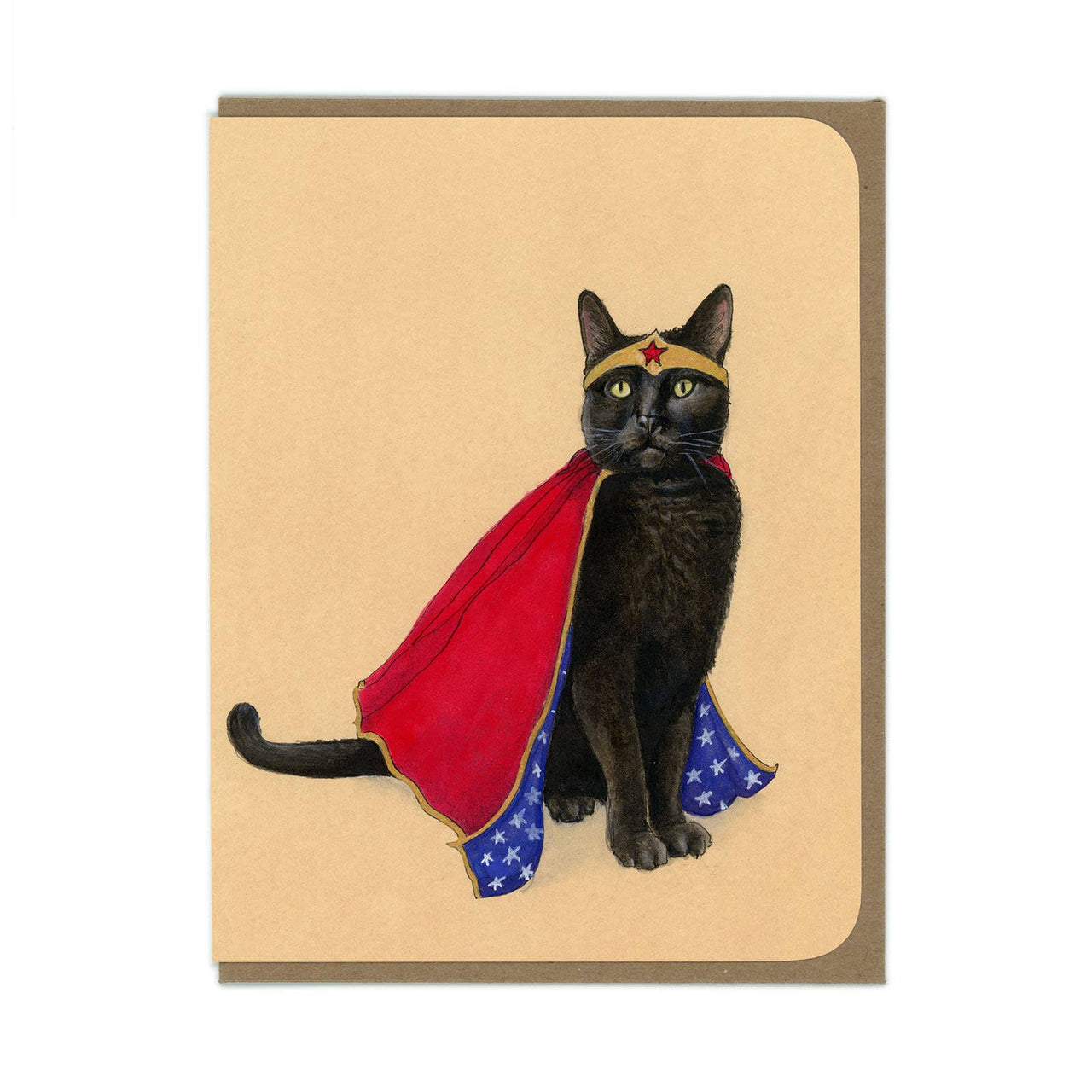 Cat Super Hero - Wonder Kitty - Blank Card