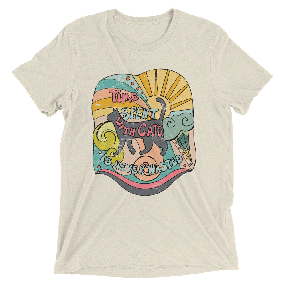 Time Spent With Cats Hand Drawn Super Soft Tee